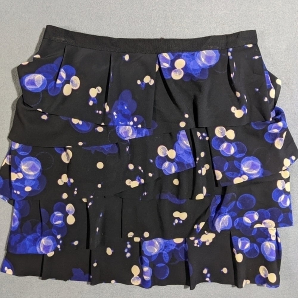 The Limited Sz 8‎ floral zip up mini skirt tan purple black